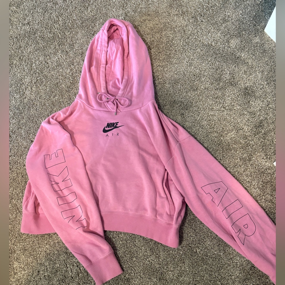 Nike Pink Air Logo Cropped Hoodie